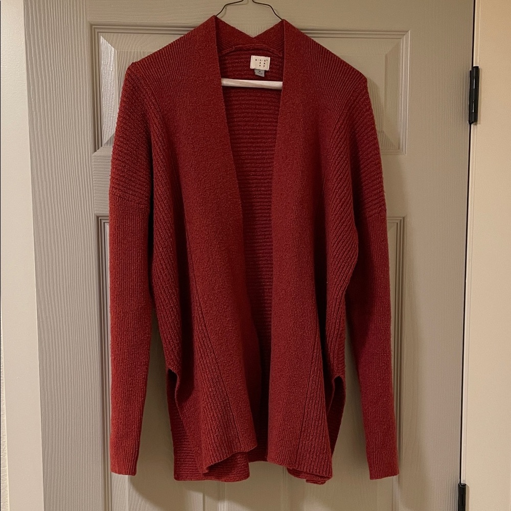 a new day Rich Red Open Front Cardigan